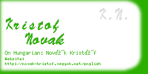 kristof novak business card